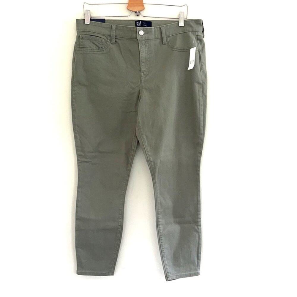 NEW - GAP Leggings size 14 army green jeans mid rise skinny jeans NEW